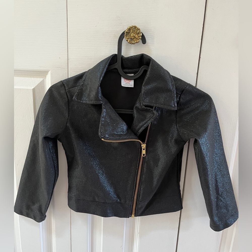 Wonder Nation girls black sparkling jacket size Xsmall (4-6)